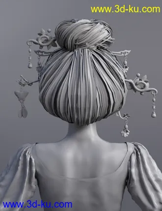 3D打印模型Luoqu Hair for Genesis 8.1 Female的图片