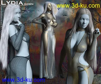 3D打印模型Lydia Gown for Genesis 8 and 8.1 Females的图片