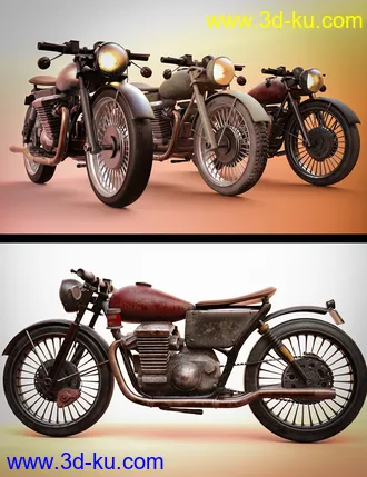 3D打印模型M3D CafeRacer Vintage MotorBike的图片