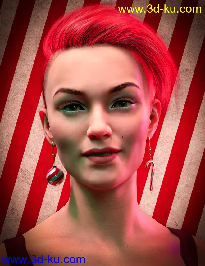 M3D Christmas Earring Set for Genesis 8 and Genesis 8.1 Female模型的图片1