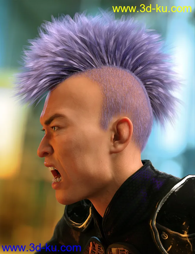 M3D Tough Guy Hair Set Genesis 8.1 Males模型的图片3