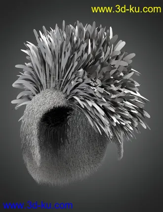 3D打印模型M3D Tough Guy Hair Set Genesis 8.1 Males的图片