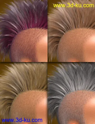 3D打印模型M3D Tough Guy Hair Set Genesis 8.1 Males的图片