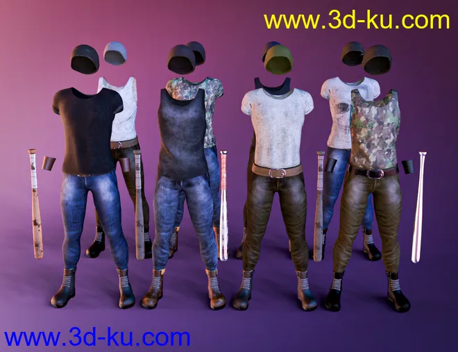 M3D Tough Guy Outfit for Genesis 8.1 Males模型的图片3