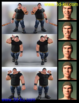 3D打印模型M3D Tough Guy Outfit for Genesis 8.1 Males的图片