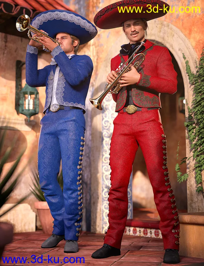 Mariachi Male Outfit Textures模型的图片1