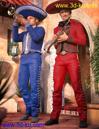 3D打印模型Mariachi Male Outfit Textures的图片