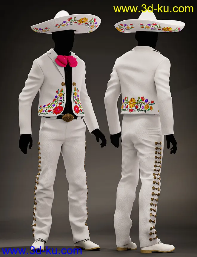 Mariachi Male Outfit Textures模型的图片2