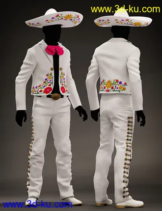 3D打印模型Mariachi Male Outfit Textures的图片