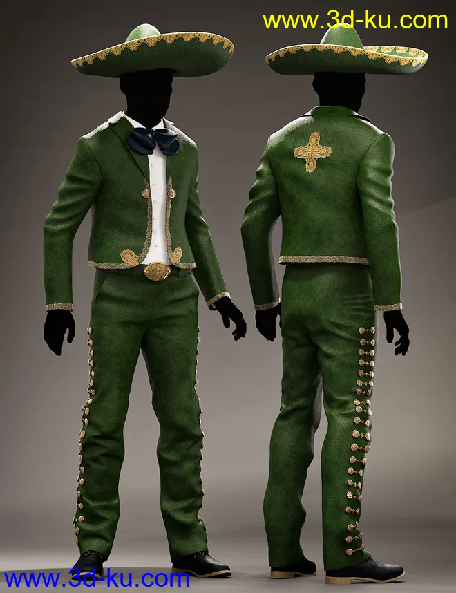 Mariachi Male Outfit Textures模型的图片3
