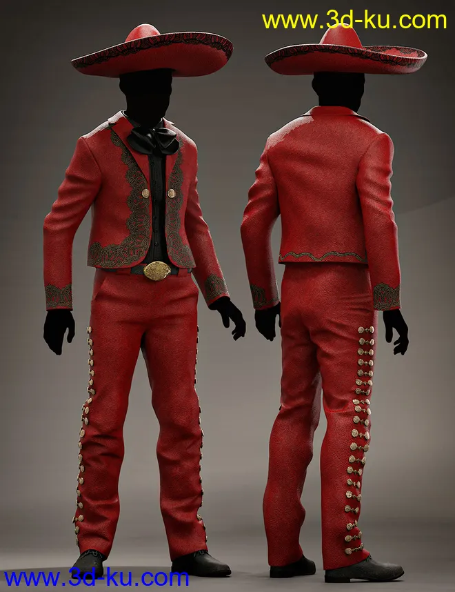 Mariachi Male Outfit Textures模型的图片4