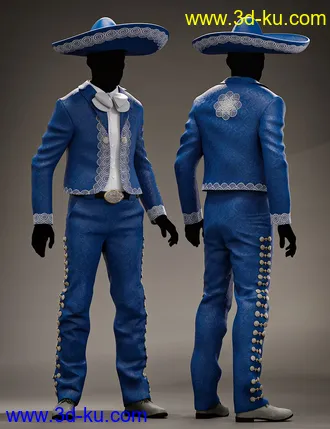3D打印模型Mariachi Male Outfit Textures的图片