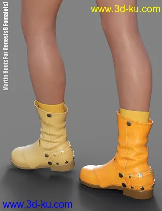 3D打印模型Martin Boots For Genesis 8 Female(s)的图片