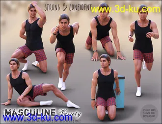 3D打印模型Masculine Variety Pose Collection for Genesis 8 Male的图片