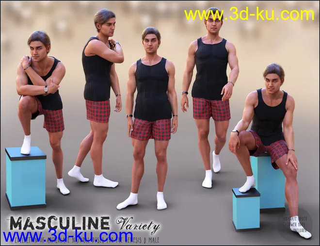 Masculine Variety Pose Collection for Genesis 8 Male模型的图片6