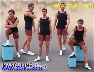 3D打印模型Masculine Variety Pose Collection for Genesis 8 Male的图片