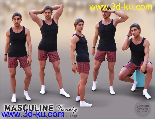 Masculine Variety Pose Collection for Genesis 8 Male模型的图片7