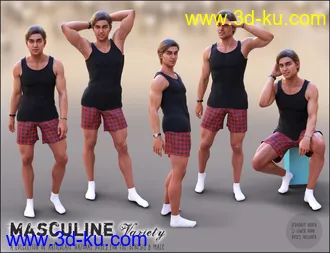 3D打印模型Masculine Variety Pose Collection for Genesis 8 Male的图片