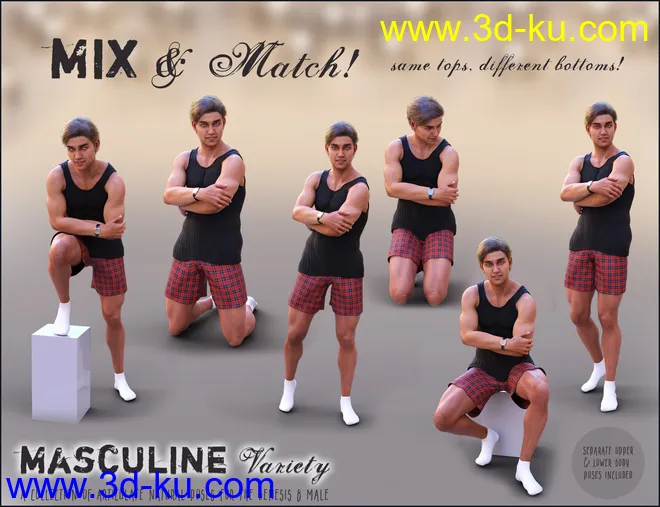 Masculine Variety Pose Collection for Genesis 8 Male模型的图片8