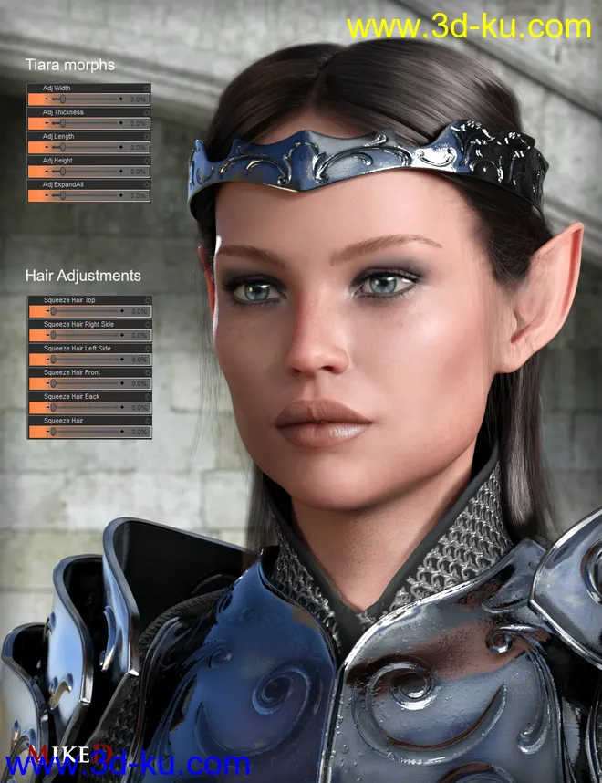 MD dForce HD Elven Royal Armor for Genesis 8 Female(s)模型的图片2