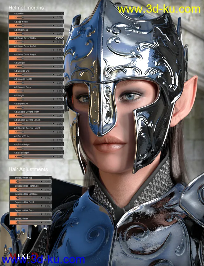 MD dForce HD Elven Royal Armor for Genesis 8 Female(s)模型的图片4