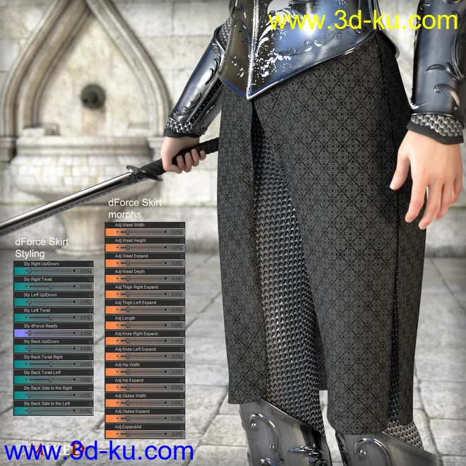 MD dForce HD Elven Royal Armor for Genesis 8 Female(s)模型的图片6