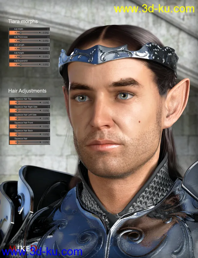 MD dForce HD Elven Royal Armor for Genesis 8 Male(s)模型的图片3
