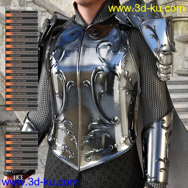 MD dForce HD Elven Royal Armor for Genesis 8 Male(s)模型的图片4
