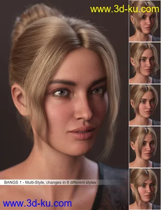 3D打印模型MEGA Updo 2 Hair for Genesis 8 and 8.1 Females的图片