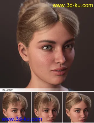3D打印模型MEGA Updo 2 Hair for Genesis 8 and 8.1 Females的图片