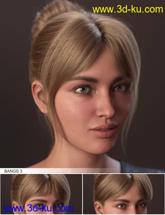 3D打印模型MEGA Updo 2 Hair for Genesis 8 and 8.1 Females的图片