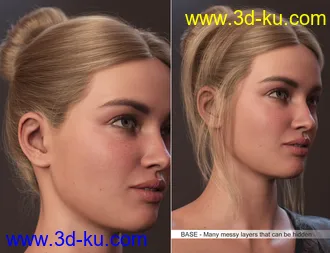 3D打印模型MEGA Updo 2 Hair for Genesis 8 and 8.1 Females的图片