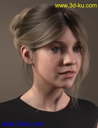 3D打印模型MEGA Updo 2 Hair for Genesis 8 and 8.1 Females的图片