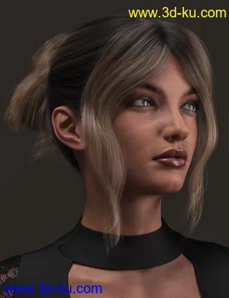 3D打印模型MEGA Updo 2 Hair for Genesis 8 and 8.1 Females的图片