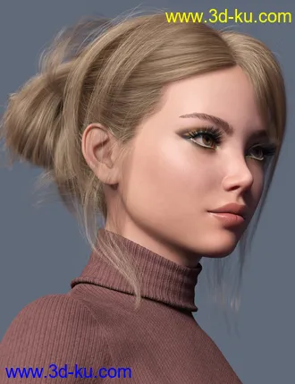 3D打印模型MEGA Updo 2 Hair for Genesis 8 and 8.1 Females的图片