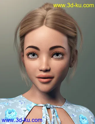 3D打印模型MEGA Updo 2 Hair for Genesis 8 and 8.1 Females的图片