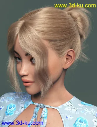 3D打印模型MEGA Updo 2 Hair for Genesis 8 and 8.1 Females的图片