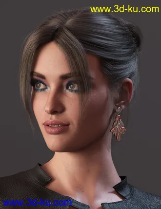 3D打印模型MEGA Updo 2 Hair for Genesis 8 and 8.1 Females的图片