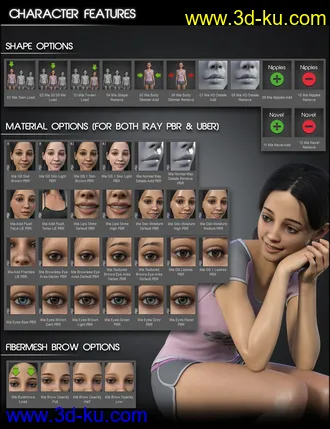 3D打印模型Mia HD for Genesis 8 and 8.1 Female的图片
