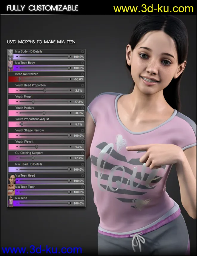 Mia HD for Genesis 8 and 8.1 Female模型的图片15