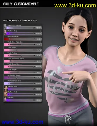 3D打印模型Mia HD for Genesis 8 and 8.1 Female的图片