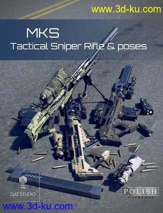 3D打印模型MKS Tactical Sniper Rifle and Poses的图片