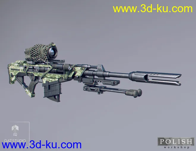 MKS Tactical Sniper Rifle and Poses模型的图片3