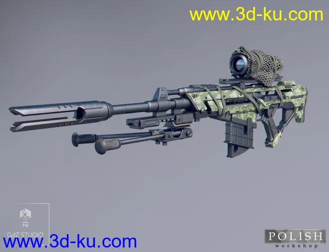 MKS Tactical Sniper Rifle and Poses模型的图片4