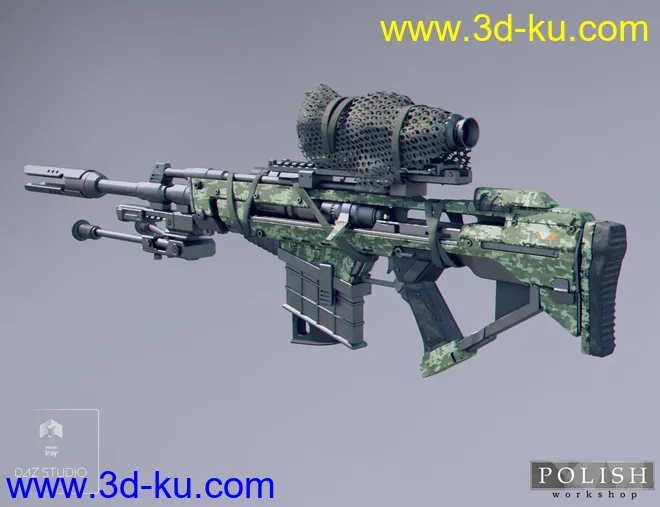 MKS Tactical Sniper Rifle and Poses模型的图片5