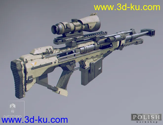 MKS Tactical Sniper Rifle and Poses模型的图片6