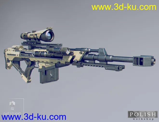 MKS Tactical Sniper Rifle and Poses模型的图片7