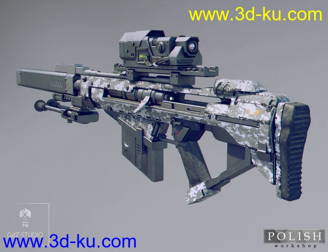 MKS Tactical Sniper Rifle and Poses模型的图片11