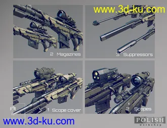 3D打印模型MKS Tactical Sniper Rifle and Poses的图片