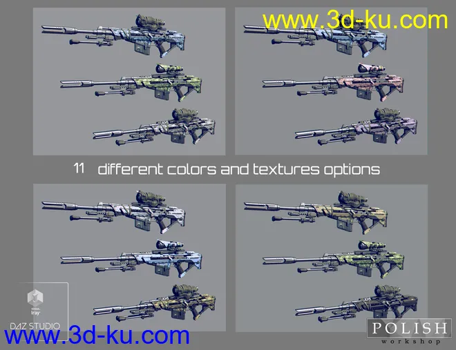 MKS Tactical Sniper Rifle and Poses模型的图片14